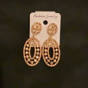 Gold Rhinestone Earrings